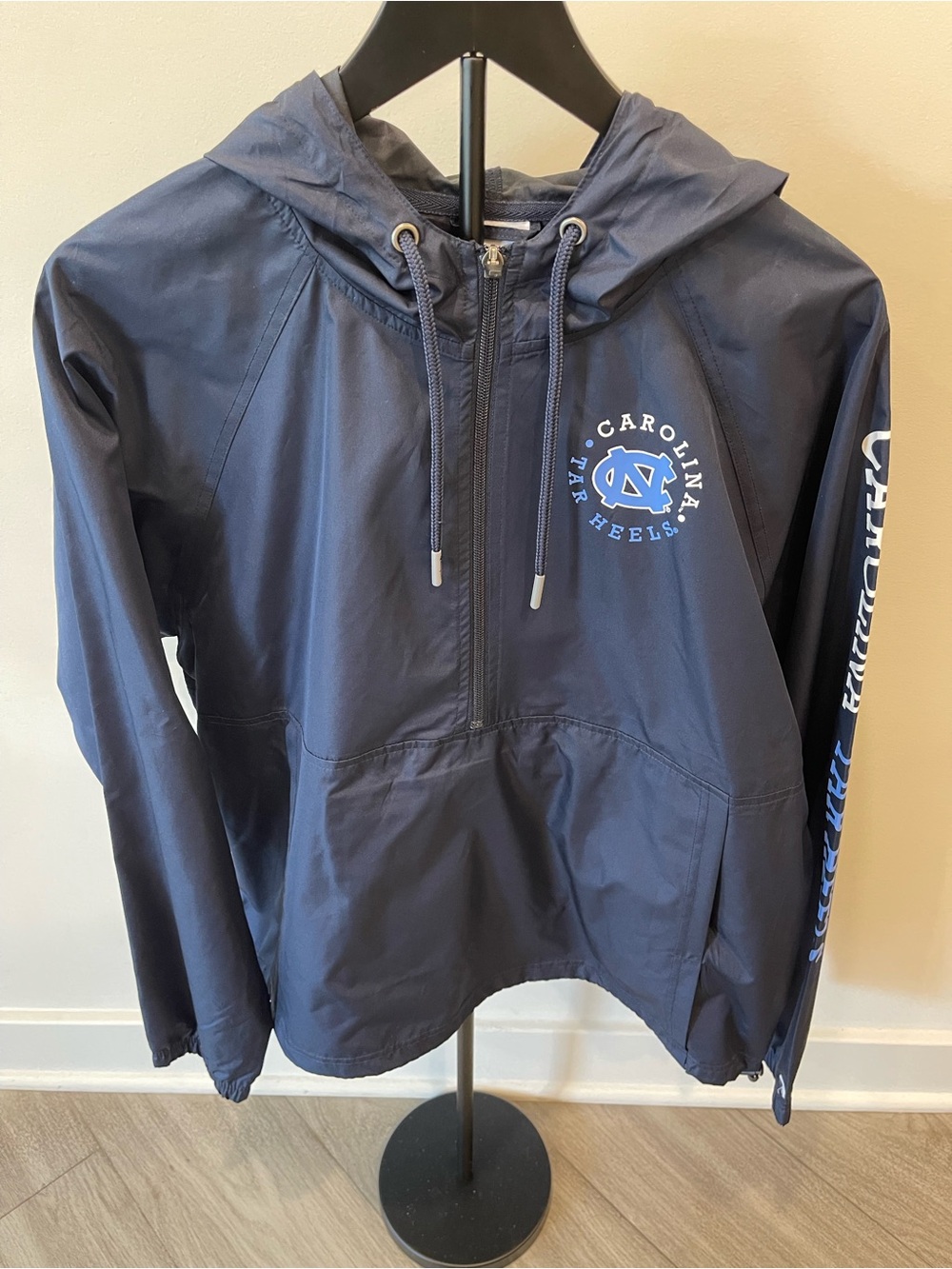 Champion Navy Carolina Tar Heels Hooded Windbreaker